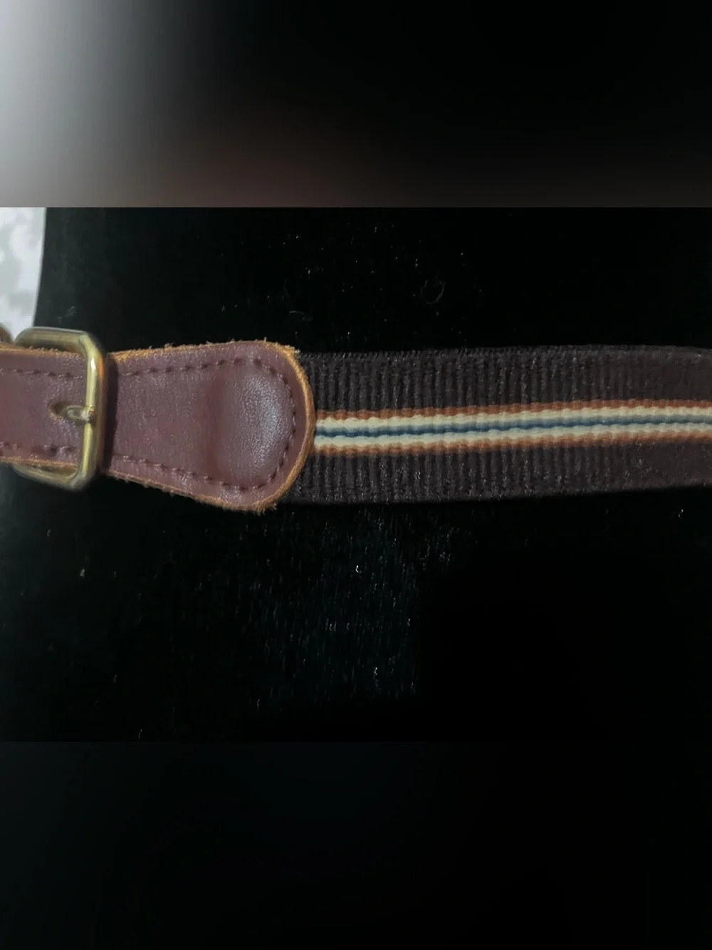 Grosgrain Ribbon Leather Tab Belt